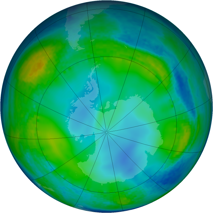 Antarctic ozone map for 17 June 2004